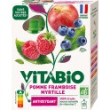 VITABIO Compote Pomme, Framboise et Myrtille Antioxydant Bio les 4 gourdes de 100g