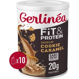 GERLINEA Boisson en Poudre Fit et Protein Saveur Cookie Caramel 340g