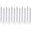 NC Lot De 12 Bougies D'anniversaire métalliques 6cm Argent