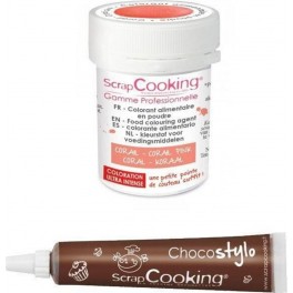 NC Stylo Chocolat + Colorant Alimentaire En Poudre Corail