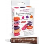 NC 3 Colorants Alimentaires Orange, Violet, Rose + 1 Stylo Chocolat