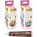 NC Colorants Alimentaires Naturels Rouge Jaune Vert Orange Bleu Violet + 1 Stylo Chocola