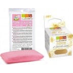 NC Pâte À Sucre Rose 100 G + Paillettes Dorées