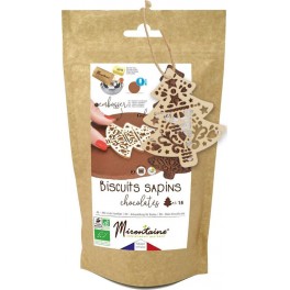 MIRONTAINE Kit biscuit sapin chocolaté bio le kit (la préparation + l'embosseur en bois)