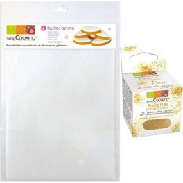 NC 6 Feuilles Azyme Pour Pâtisserie + Paillettes Dorées