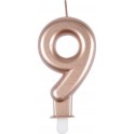 NC Bougie D'anniversaire chiffre 9 7cm Rose Gold