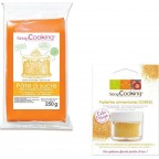 NC Pâte À Sucre Orange 250 G Arôme Vanille + Paillettes Dorées