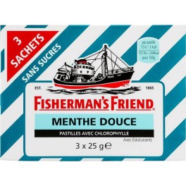 FISHERMAN'S FRIEND CHLOROPHYLLE MENTHE DOUCE 3x25g 75g